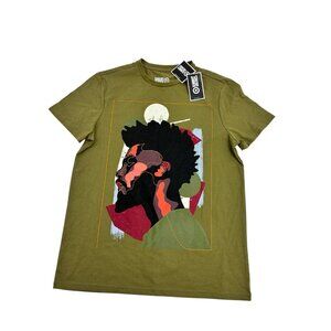 Target Black History Month Mens T Shirt Olive Green Medium Cotton Blend